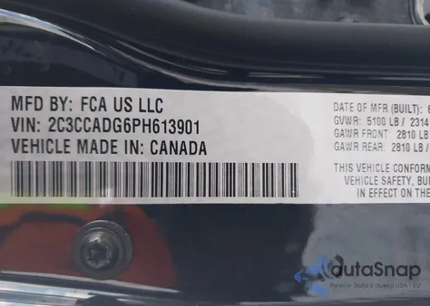 2023 Chrysler 300 Touring L из США, поврежденный, VIN 2C3CCADG6PH613901